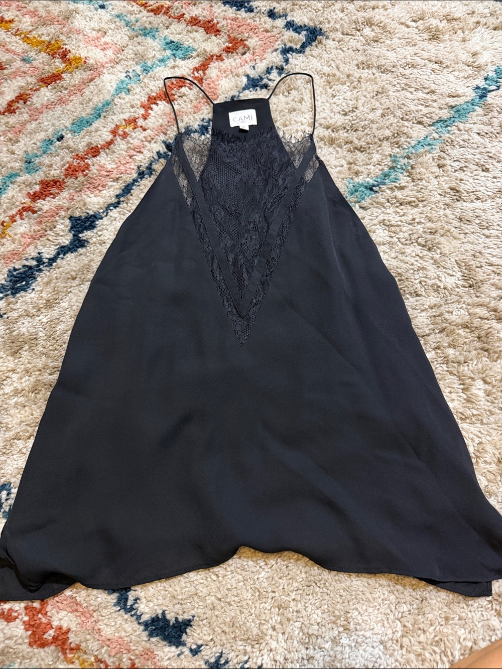 Cami Black Lace V-Neck Slip Cami - Picture 1 of 2